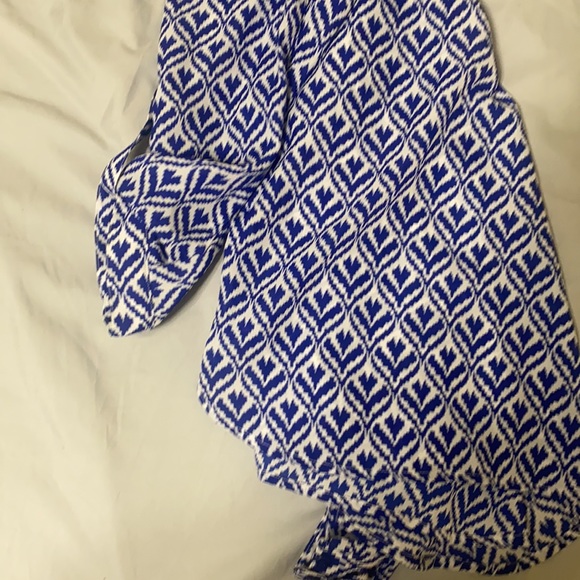 Blue patterned work blouse - Picture 2 of 2